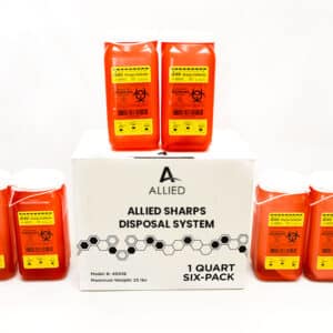 6 Pack - 1.4 Quart sharps disposal containers system | Mail back services | Allied Medical Waste | Allied USA