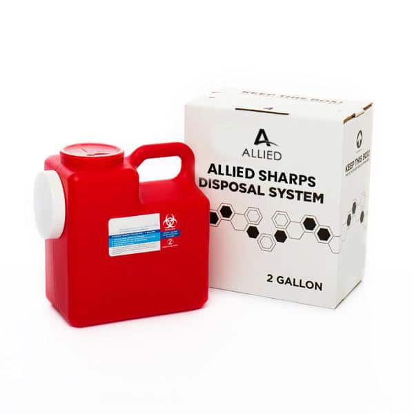 2 Gallon mail-in sharps disposal container system | Mail-back services | Allied Medical Waste | Allied USA