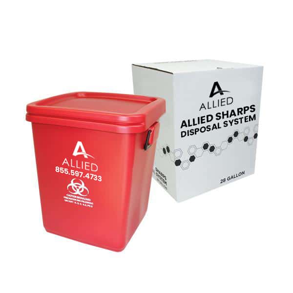 28 Gallon mail-in sharps disposal container system | Mail-back services | Allied Medical Waste | Allied USA