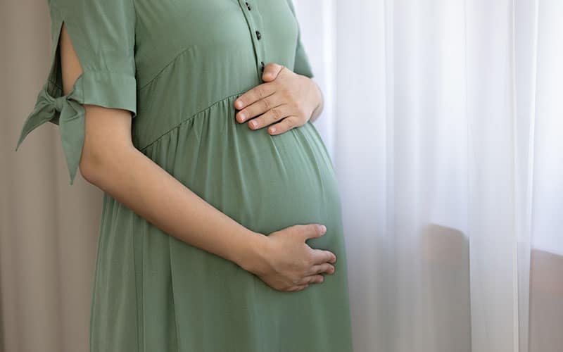 Pregnant woman in fertility center